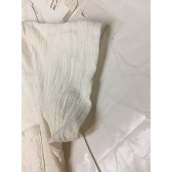 Ana A New Approach Top Size L White Short Sleeves Pullover V Neck - Picture 4 of 11